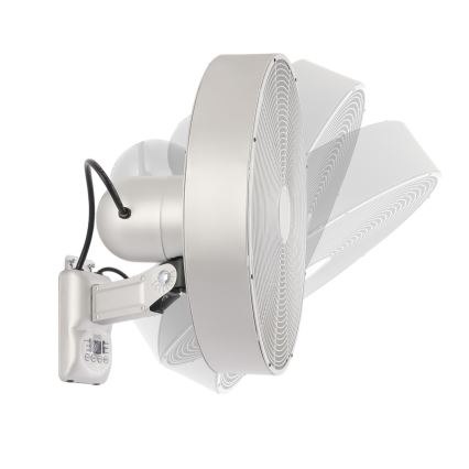 ZEVENTI - Sieninis ventiliatorius FANNY 50W/230V, matinis chromas, su nuotoliniu pultu