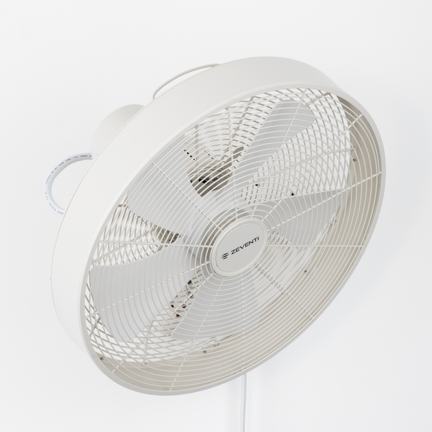 ZEVENTI - Sieninis ventiliatorius FREEZE 50W/230V diametras 40 cm balta + nuotolinio valdymo pultas