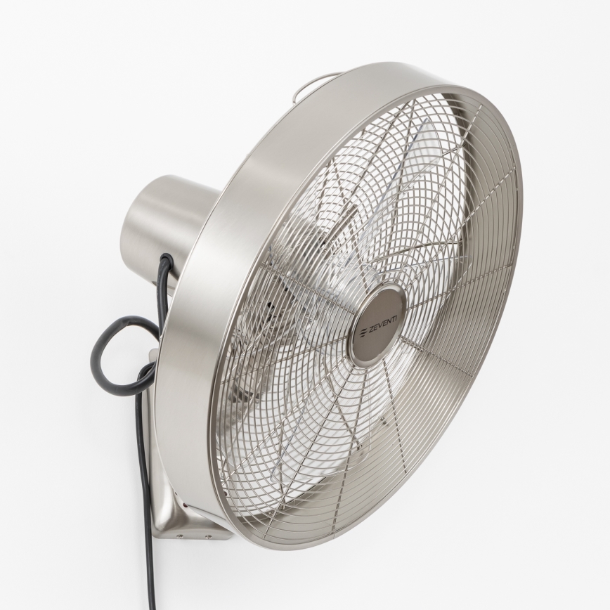 ZEVENTI - Sieninis ventiliatorius FREEZE 50W/230V diametras 40 cm matinis chromas + nuotolinio valdymo pultas