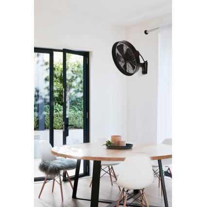 ZEVENTI - Sieninis ventiliatorius FREEZE 50W/230V diametras 40 cm juoda/ruda + nuotolinio valdymo pultas