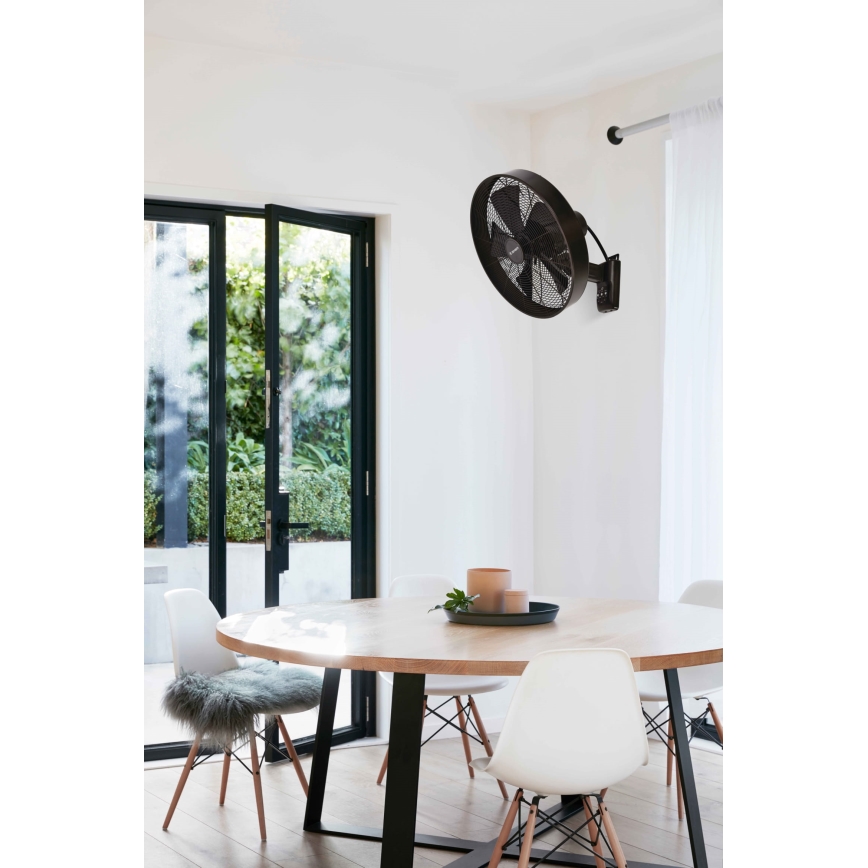 ZEVENTI - Sieninis ventiliatorius FREEZE 50W/230V diametras 40 cm juoda/ruda + nuotolinio valdymo pultas