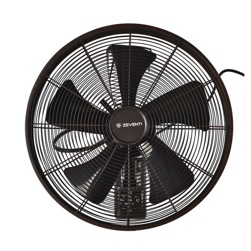 ZEVENTI - Sieninis ventiliatorius FREEZE 50W/230V diametras 40 cm juoda/ruda + nuotolinio valdymo pultas
