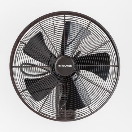 ZEVENTI - Sieninis ventiliatorius FREEZE 50W/230V skersm. 45 cm juoda/ruda + nuotolinis valdymas