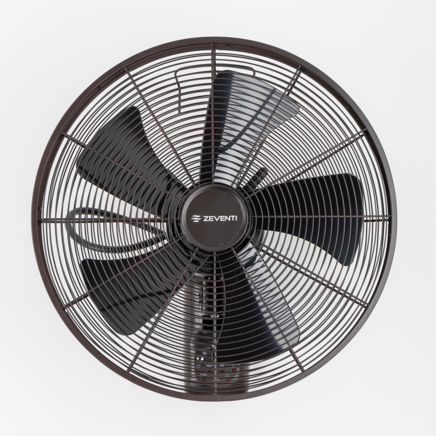 ZEVENTI - Sieninis ventiliatorius FREEZE 50W/230V skersm. 45 cm juoda/ruda + nuotolinis valdymas