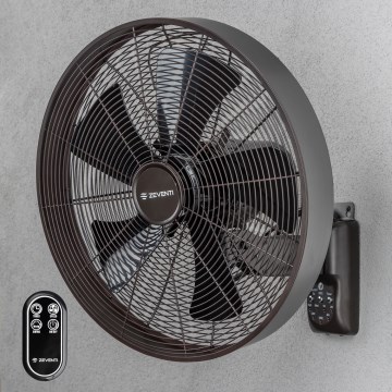 ZEVENTI - Sieninis ventiliatorius FREEZE 50W/230V skersm. 45 cm juoda/ruda + nuotolinis valdymas