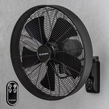 ZEVENTI - Sieninis ventiliatorius FREEZE 50W/230V skersmuo 45 cm juodas + su nuotoliniu pultu