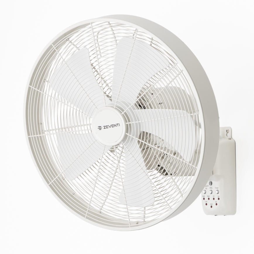 ZEVENTI - Sieninis ventiliatorius FREEZE 50W/230V Ø 45 cm baltas + nuotolinis valdymas