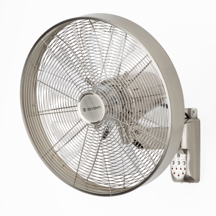 ZEVENTI - Sieninis ventiliatorius FREEZE 50W/230V Ø 45 cm matinis chromas + su nuotoliniu pultu