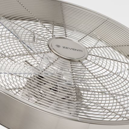 ZEVENTI - Sieninis ventiliatorius FREEZE 50W/230V Ø 45 cm matinis chromas + su nuotoliniu pultu