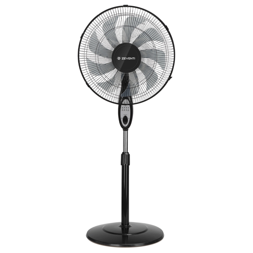 ZEVENTI - Pastatomas ventiliatorius FLOW 55W/230V 130 cm juodas + su nuotoliniu pulteliu