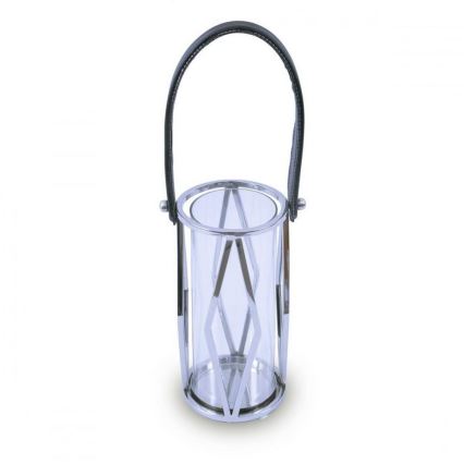 Žibintas FRAGIL 26 cm blizgus chromas/juoda