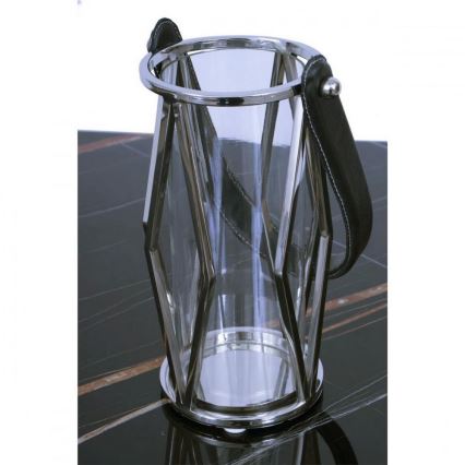 Žibintas FRAGIL 26 cm blizgus chromas/juoda