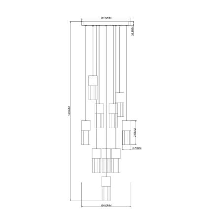 Zuma Line - LED pakabinama liustra ant laido LED/50W/230V auksinė