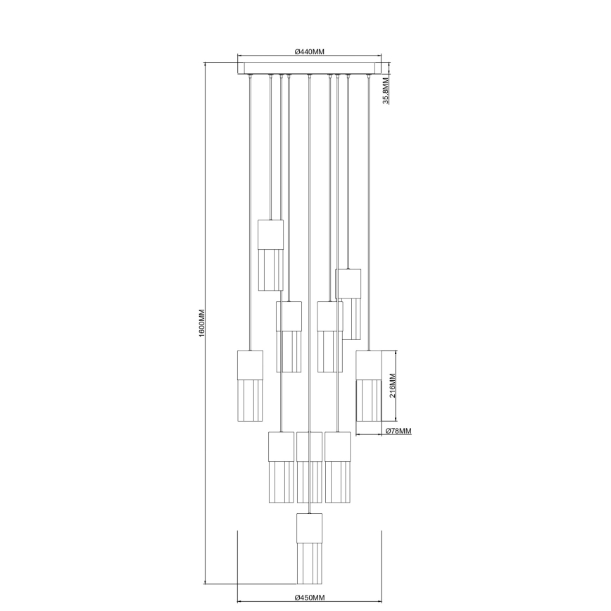 Zuma Line - LED pakabinama liustra ant laido LED/50W/230V auksinė