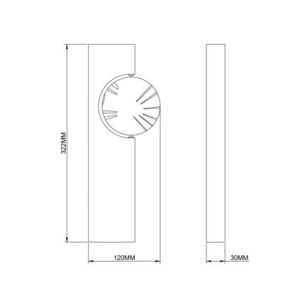 Zuma Line - LED sieninis šviestuvas 3W/230V, juodas/auksinis