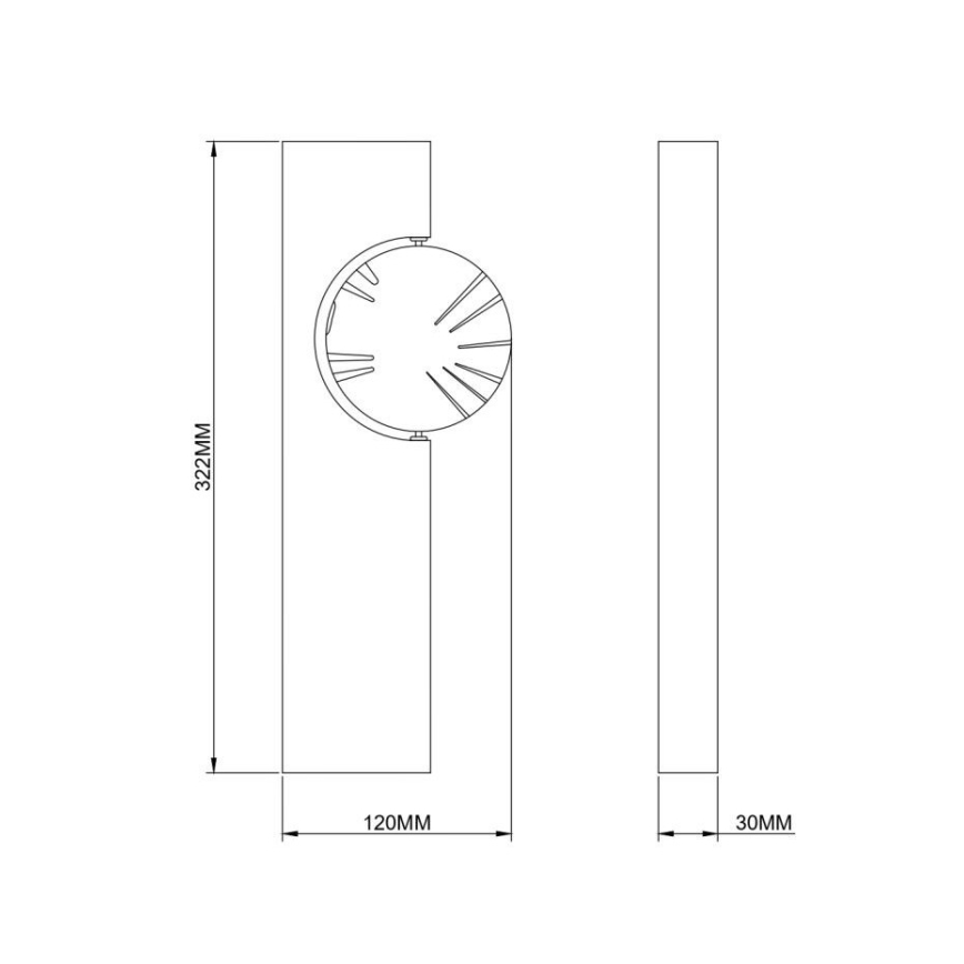 Zuma Line - LED sieninis šviestuvas 3W/230V, juodas/auksinis