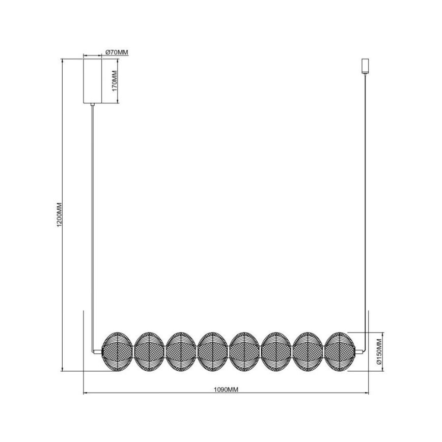 Zuma Line - LED pakabinamas šviestuvas ant laido LED/50W/230V auksinis