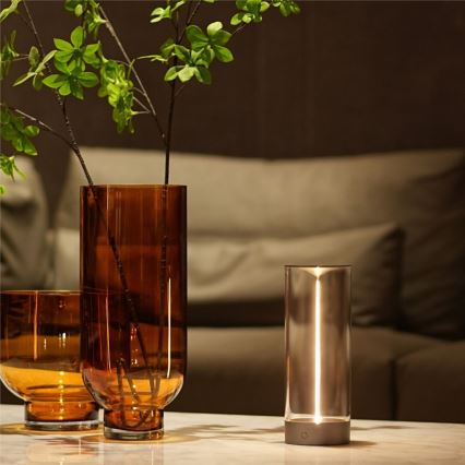 Zuma Line - LED Pritemdomas įkraunamas stalinis šviestuvas LED/1,2W/230V pilka IP54
