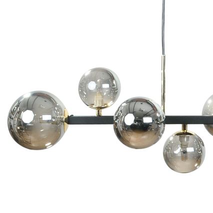 Zuma Line - Liustra ant laido 10xG9/8W/230V juoda/dūminė juoda
