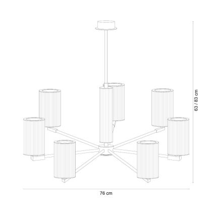 Zuma Line - Liustra ant strypo 7xE14/7W/230V auksinė