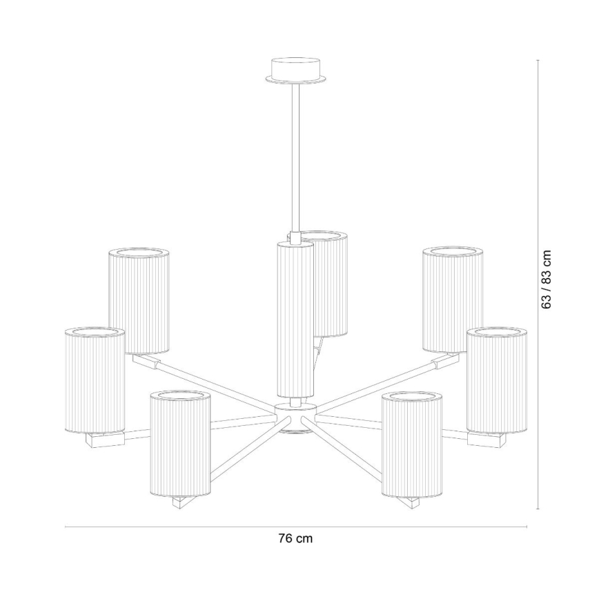 Zuma Line - Liustra ant strypo 7xE14/7W/230V auksinė