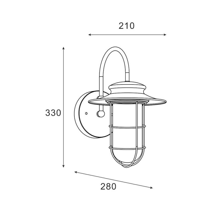 Zuma Line - Lauko sieninis šviestuvas 1xE27/60W/230V IP44 juoda