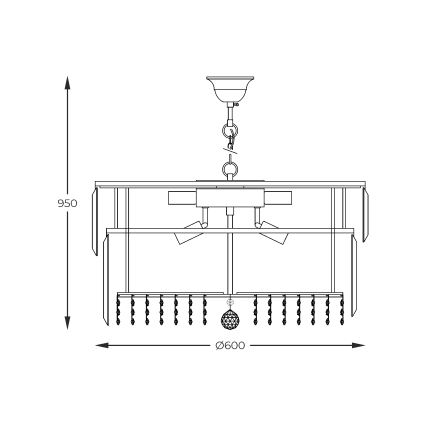 Zuma Line - Sietynas, kabinamas ant grandinės 16xE14/40W/230V diametras 60 cm auksas