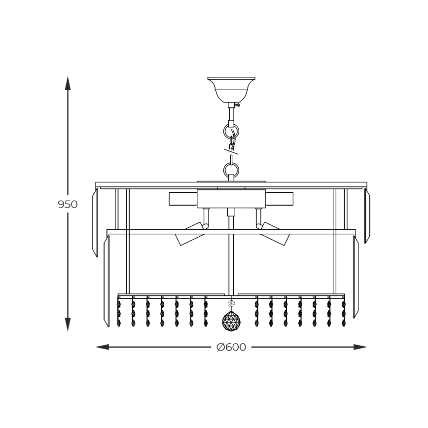 Zuma Line - Sietynas, kabinamas ant grandinės 16xE14/40W/230V diametras 60 cm auksas