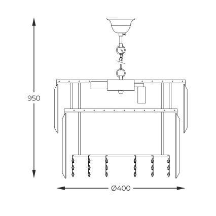 Zuma Line - Sietynas, kabinamas ant grandinės 8xE14/40W/230V diametras 40 cm auksas