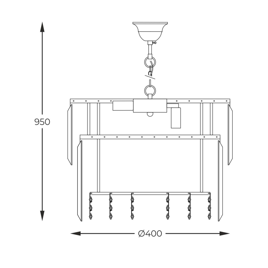 Zuma Line - Sietynas, kabinamas ant grandinės 8xE14/40W/230V diametras 40 cm auksas