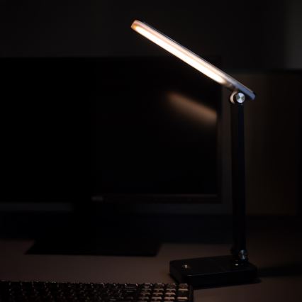 Zuma Line - LED Įkraunamas Stalinis šviestuvas LED/8W/1200 mAh 3000/4500/6000K CRI 90 juoda