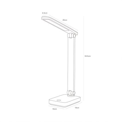Zuma Line - LED Įkraunamas Stalinis šviestuvas LED/8W/1200 mAh 3000/4500/6000K CRI 90 juoda