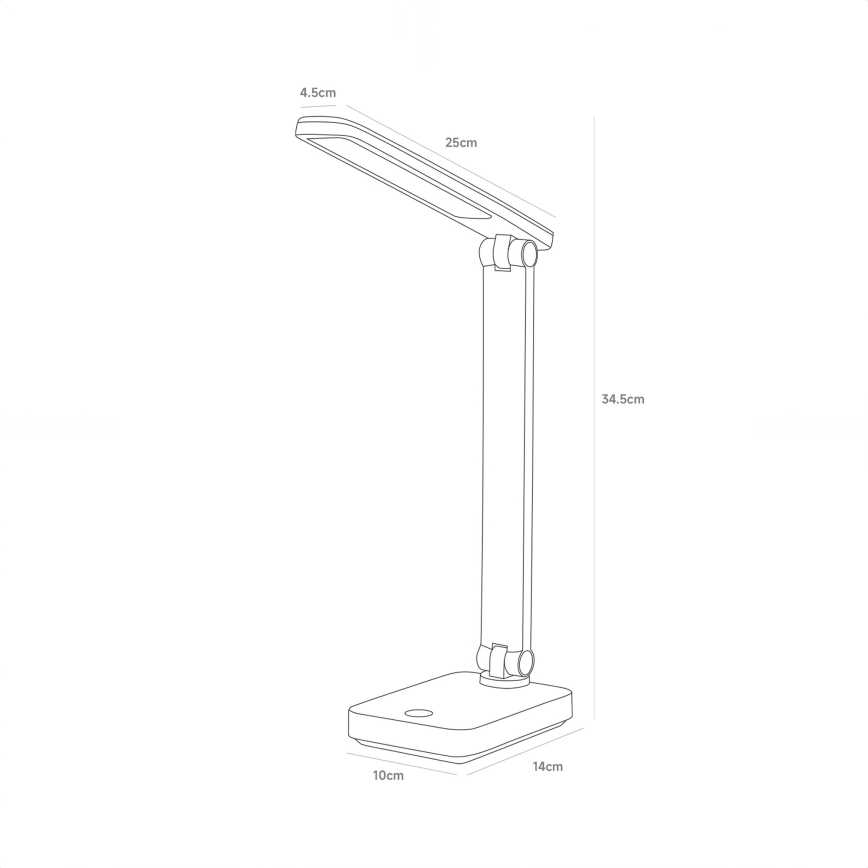 Zuma Line - LED Įkraunamas Stalinis šviestuvas LED/8W/1200 mAh 3000/4500/6000K CRI 90 juoda