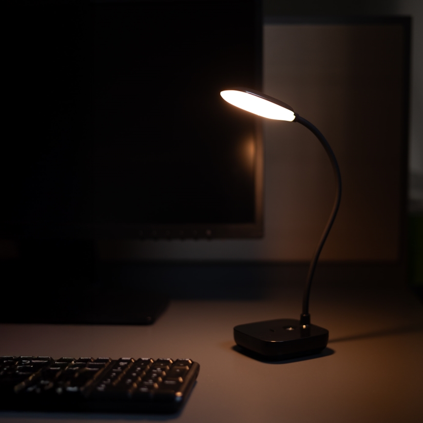 Zuma Line - LED Įkraunamas Stalinis šviestuvas LED/7W/1200 mAh 3000/4500/6000K juoda