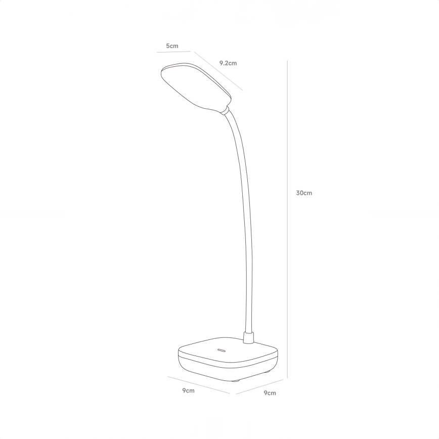 Zuma Line - LED Įkraunamas Stalinis šviestuvas LED/7W/1200 mAh 3000/4500/6000K juoda