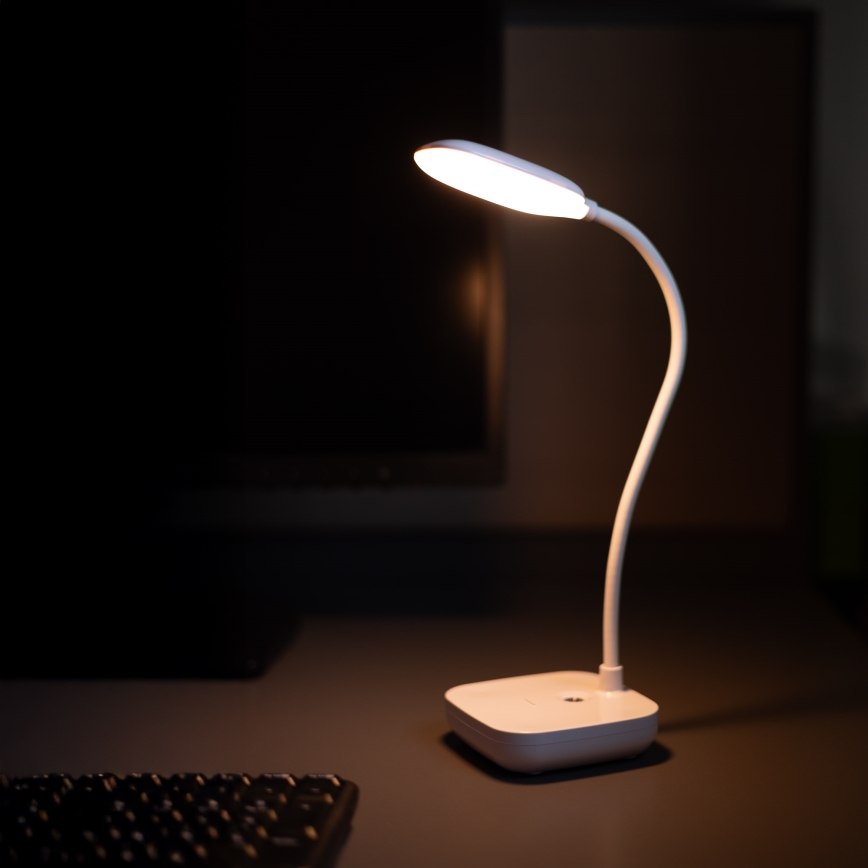 Zuma Line - LED Įkraunamas Stalinis šviestuvas LED/7W/1200 mAh 3000/4500/6000K CRI 90 balta