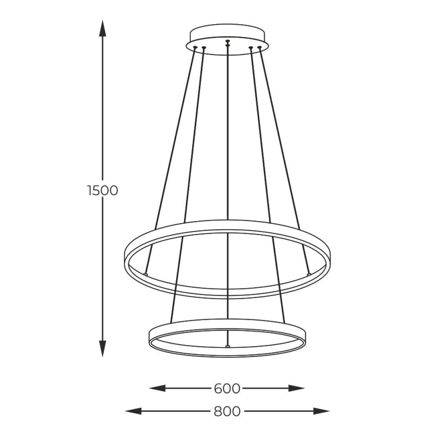 Zuma Line - LED Pakabinamas sietynas LED/60W/230V 3000/4000/6000K diametras 80 cm juoda