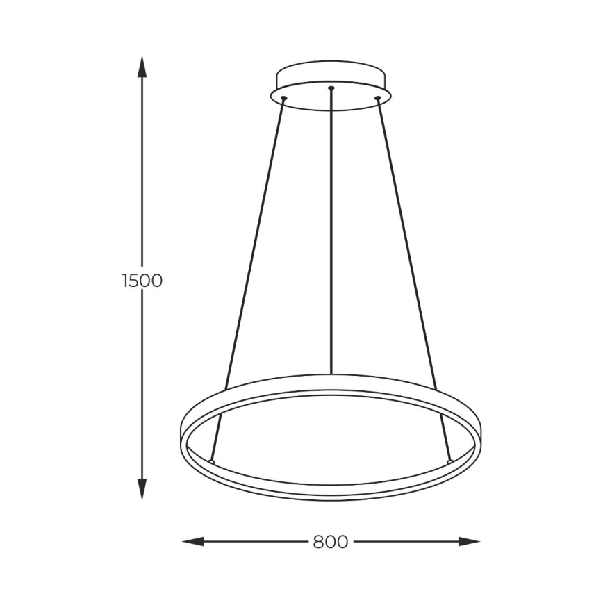 Zuma Line - LED pakabinamas šviestuvas ant laido LED/36W/230V 3000/4000/6000K skersmuo 80 cm juodas
