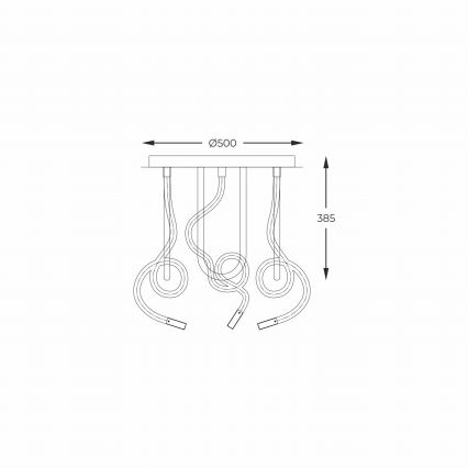 Zuma Line - LED Ant pagrindo montuojamas sietynas LED/45W/230V 3000/4000/6000K juoda