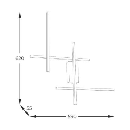 Zuma Line - LED sieninis šviestuvas LED/32W/230V 3000/4000/6000K auksas