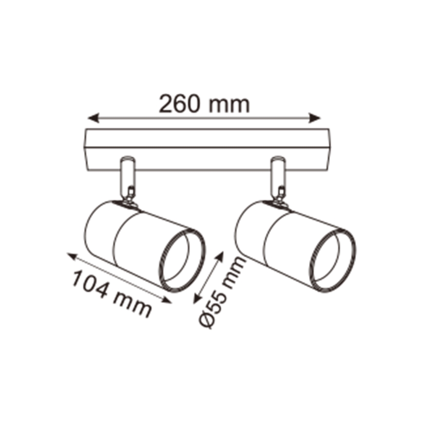 Zuma Line - Akcentinis apšvietimas 2xGU10/50W/230V juoda/auksas