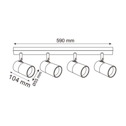 Zuma Line - Akcentinis apšvietimas 4xGU10/50W/230V juoda/auksas