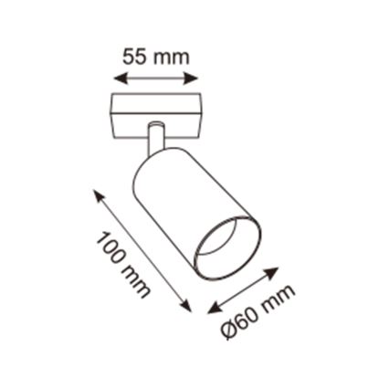 Zuma Line - Sieninis akcentinis šviestuvas 1xGU10/50W/230V juoda/pilka