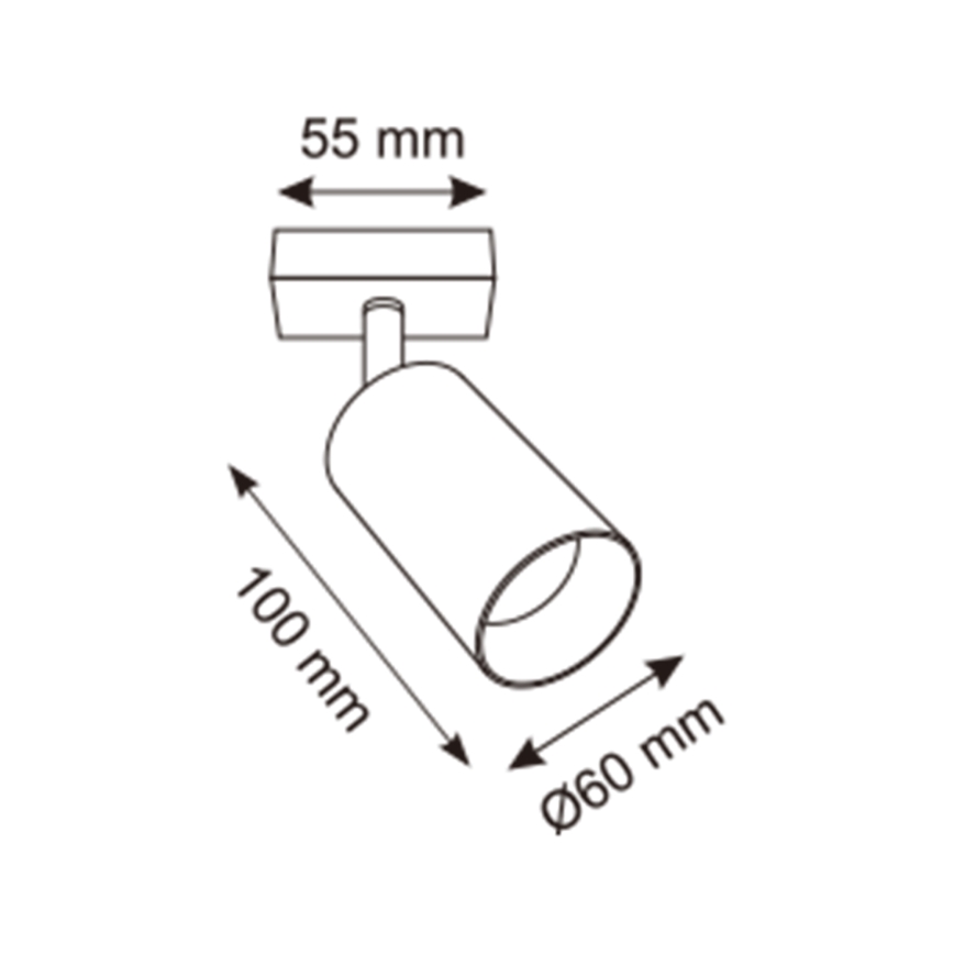 Zuma Line - Sieninis akcentinis šviestuvas 1xGU10/50W/230V juoda/pilka