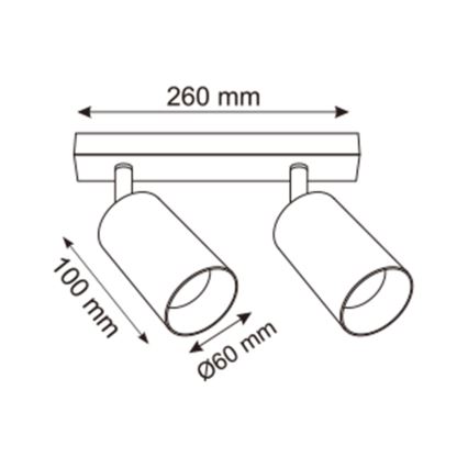 Zuma Line - Akcentinis apšvietimas 2xGU10/50W/230V juoda/pilka