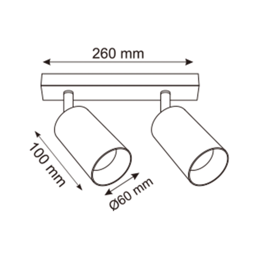 Zuma Line - Akcentinis apšvietimas 2xGU10/50W/230V juoda/pilka