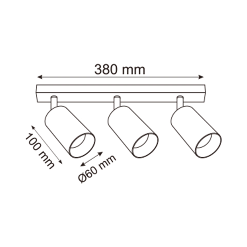 Zuma Line - Akcentinis apšvietimas 3xGU10/50W/230V juoda/pilka