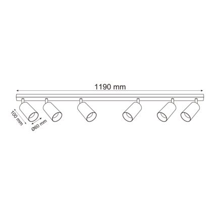 Zuma Line - Akcentinis apšvietimas 6xGU10/50W/230V juoda/pilka