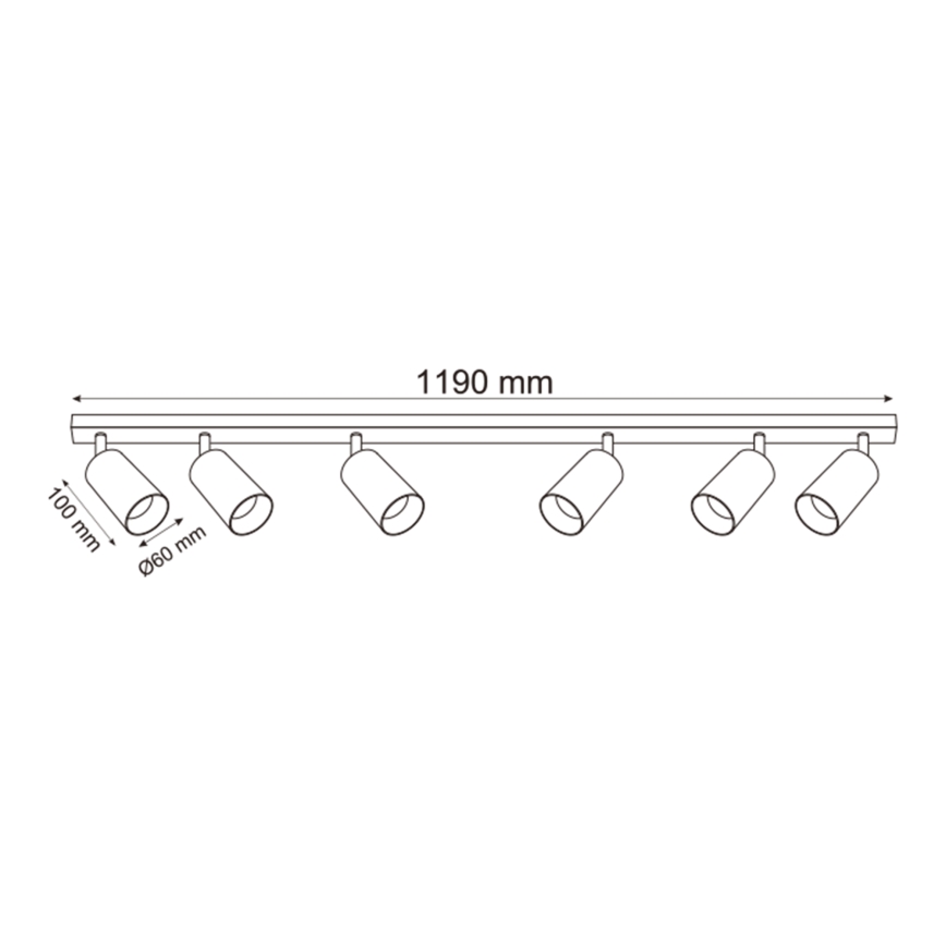 Zuma Line - Akcentinis apšvietimas 6xGU10/50W/230V juoda/pilka