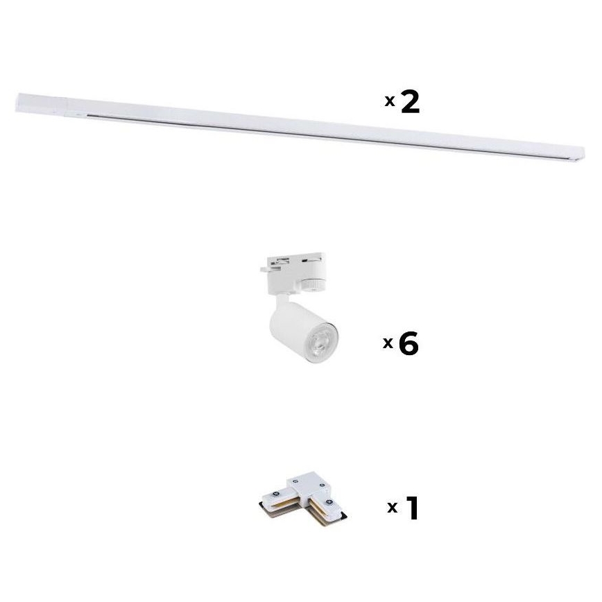 Zuma Line - Akcentinis šviestuvas bėgių sistemai 6xGU10/10W/230V balta + bėgių priedai